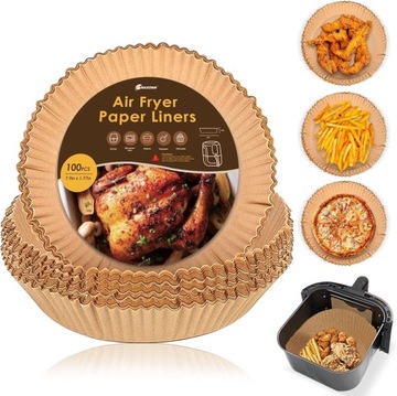OKRĄGŁY PAPIER DO PIECZENIA DO FRYTKOWNICY POWIETRZNEJ AIR FRYER 100x 20cm