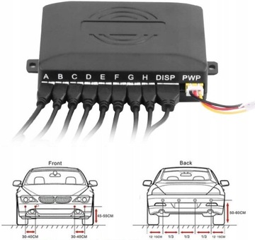8 Датчики парковки Светодиодный ЖК-датчик заднего хода PARKTRONIC