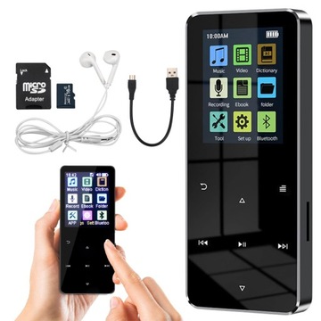 МИНИ-MP4/MP3-ПЛЕЕР 16 ГБ BLUETOOTH 5.0 Hi-Fi РАДИО С ЖК-дисплеем ЭЛЕКТРОННАЯ КНИГА ЧЕРНАЯ