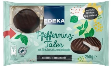 EDEKA Pfefferminz Taler Czekoladki miętowe 250g DE