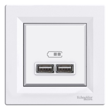 Schneider Electric Asfora Gniazdo USB 2.1A białe
