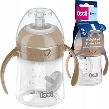 Lovi Pierwszy kubek z obciążoną słomką 150ml Brown