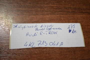 AUDI E-TRON HLAVICE ŘAZENÍ PANEL 4KL713041A