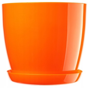 ЦВЕТОЧНЫЙ ГОРШОК С ПОДСТАВКОЙ ДЛЯ ЦВЕТОВ КРЫШКА ДЛЯ ЧАШИ ПОДСТАВКА ДЛЯ ЦВЕТОВ 23 см ОРАНЖЕВЫЙ