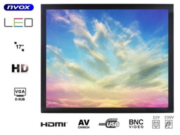 Светодиодный монитор с открытой рамкой, 17 дюймов, VGA, HDMI, DVI, 12 В, 230 В
