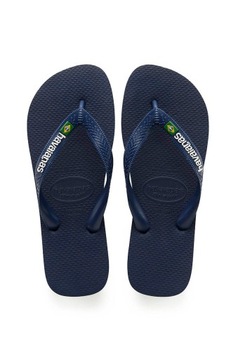 Havaianas Brasil Logo, Klapki i japonki unisex dla dorosłych, Granatowy, 43