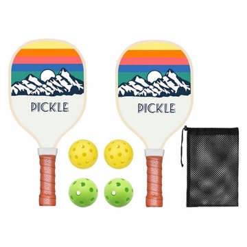 Pickleball Paddle with 4 Balls and Mesh Bag Sunset