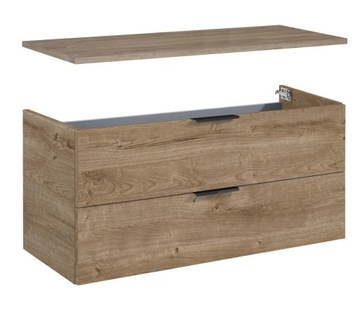 KOMPLET SZAFKA ŁAZIENKOWA Z BLATEM DĄB CANELA NATURAL FRAME 100 CM ZESTAW