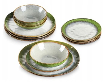 Зеленый обеденный сервиз Vancasso STARRY, керамика, 24 предмета/8 персон
