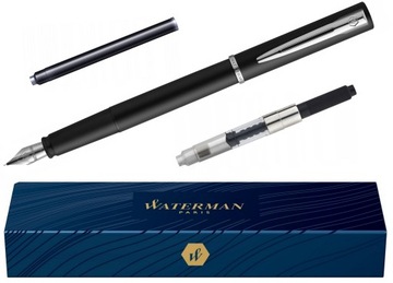 PIÓRO WIECZNE CZARNE CT ALLURE WATERMAN + TŁOCZEK DO ATRAMENTU