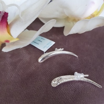 ГЛАДКИЕ СЕРЕБРЯНЫЕ СЕРЬГИ, 925 ПРОБА