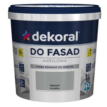 Dekoral do fasad Farba fasadowa zewnętrzna Popielaty 1L