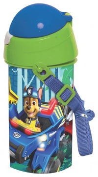Bidon Butelka Psi Patrol 500ml 0,5l zamknięcie pasek Ze słomką