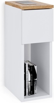 SZAFKA NOCNA WĄSKA Z SZUFLADĄ STOLIK NOCNY Z PÓŁKĄ, wymiary: 20 x30 x55 cm