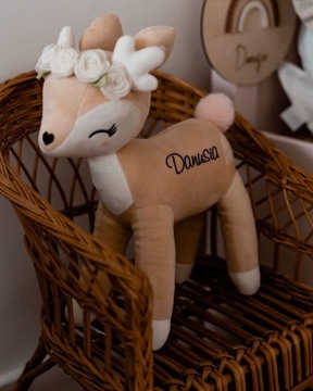 Pluszowa sarenka z wianuszkiem Ecru- duża- Melootka