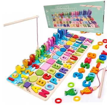 Trening MÓZGU Montessori Puzzle RYBKI KULKI