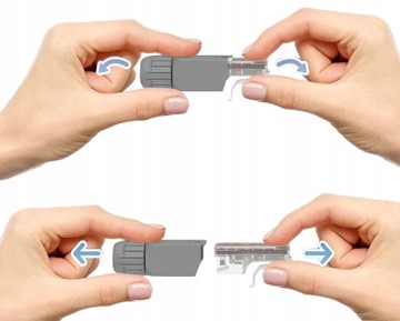 Вилка RJ45 UTP, КАТ. 5E, БЕЗ ИНСТРУМЕНТОВ, С ВИНТАМИ