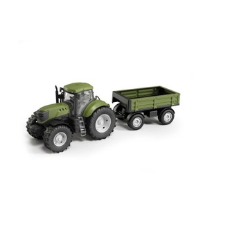 TRAKTOR ZIELONY Z PRZYCZEPĄ W PUDEŁKU