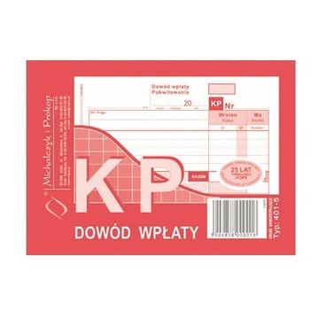 KP - dowód wpłaty A6 (401-5) Michalczyk i Prokop
