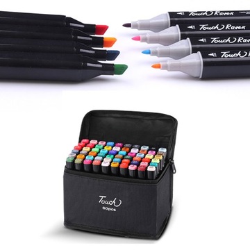 АЛКОГОЛЬНЫЕ МАРКЕРЫ 48 шт фломастеры, фломастеры, двусторонние маркеры + PRO BAG