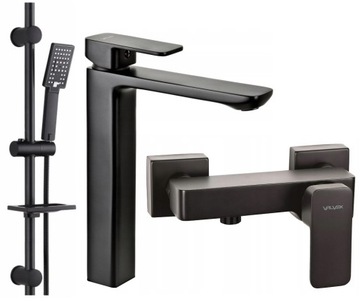 VALVEX LOFT BLACK высокий смеситель для душа для умывальника + черный душ