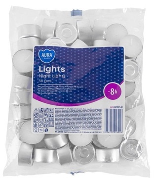 Podgrzewacze Tealight Świece ŚWIECZKI WKŁADY BEZZAPACHOWE ~8h, 50 sztuk