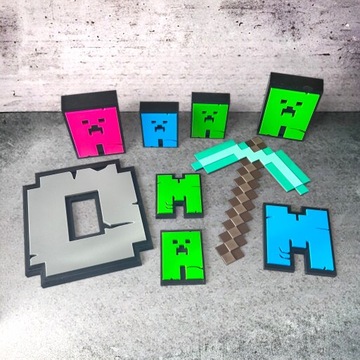 Стоячие буквы Л 3D буквы в стиле Майнкрафт Украшение комнаты НАЗВАНИЕ 1 шт.