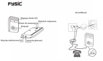 Wzmacniacz dzwonka telefonicznego dla osób niedowidzących i niedosłyszących
