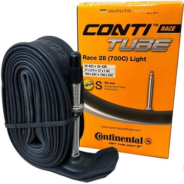 Dętka Rowerowa Szosowa CONTINENTAL RACE LIGHT 700 x 18-25mm Presta 60mm
