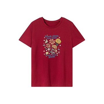 T-shirt damski Wygodny Regularny krój Kobiecy stylowy Klasyczny często prosty S