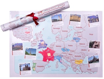 PLAKAT MAPA ZDRAPKA EUROPY PREZENT DLA NIEJ NIEGO