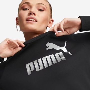 Bluza Damska Puma Wkładana Bez Kaptura Dresowa Sportowa Czarna r. S