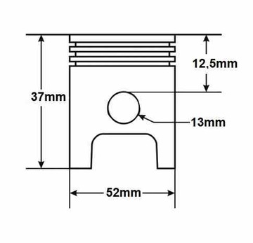 КОМПЛЕКТ ЦИЛИНДРОВ ATV 110 CC С ГОЛОВКОЙ ГОРИЗОНТАЛЬНОГО ДВИГАТЕЛЯ С МАРКИРОВКОЙ 152FMH WY