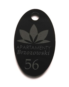 BRELOK DWUSTRONNY do kluczy plexi pleksi 5x3 cm