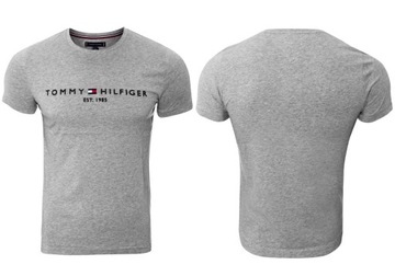 TOMMY HILFIGER KOSZULKA T-SHIRT CORE TOMMY LOGO TEE GRAY r.XL