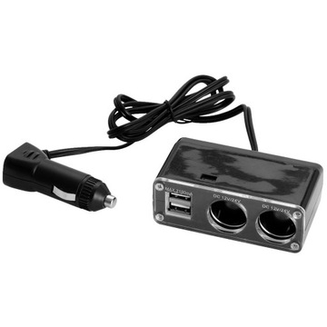 PRZEDŁUŻACZ ROZGAŁĘŹNIK ZAPALNICZKI 1,6m 12V USB