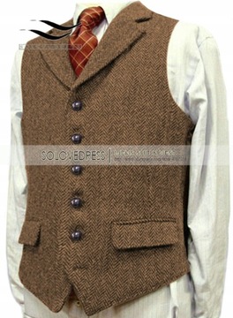 Męskie Tweed Slim Fit Wypoczynek