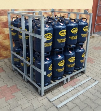 * PALETA KONTENER NA 30 BUTLA GAZOWA STOJAK KOSZ