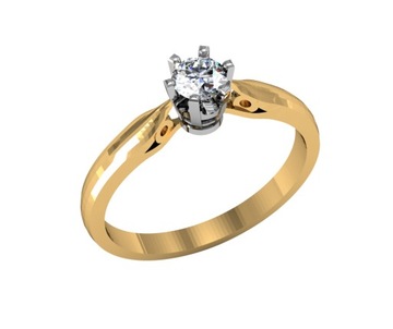 WSPANIAŁY Pierścionek z BRYLANTEM 0,25 ct