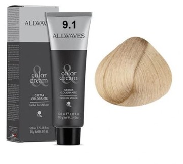 Allwaves Farba do Włosów 9,1 Bardzo Jasny Popielaty Blond 100ml