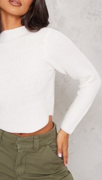 PRETTYLITTLETHING SWETER DLA NISKICH BIAŁY M 1EGC