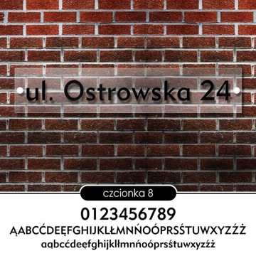 Tablica adresowa adres 3D numer na dom 50x10 przeźroczysta - szkło akrylowe