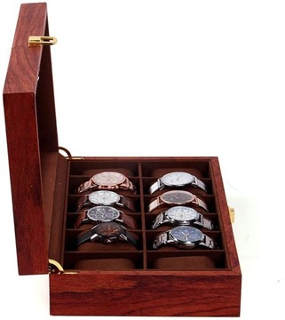 Drewniane pudełko na zegarek 12 slotów