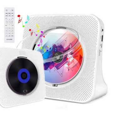 CD Přehrávač S Bluetooth Vestavěnými Duálními Hifi Reproduktory 3W Bílý
