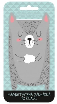 669122 ZAKŁADKA DO KSIĄŻKI MAGNETYCZNA KOT SZARY