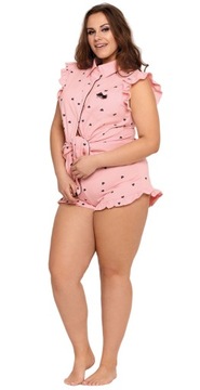Różowa, krótka piżama w serduszka PIGEON 4XL