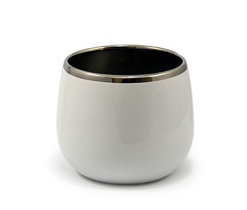 Doniczka osłonka ceramiczna 13,5x13 cm BIAŁA