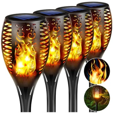 LAMPA SOLARNA LED POCHODNIA EFEKT PŁOMIEŃ OGIEŃ 4x