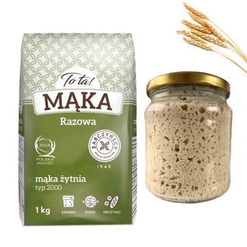 MĄKA ŻYTNIA RAZOWA TYP 2000 DO ZAKWASU CHLEBA 1kg