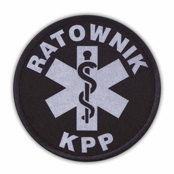 Emblemat odblaskowy RATOWNIK KPP na rzepie 8,5 cm